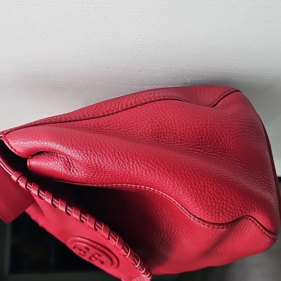 Tory Burch Marion Pebbled Leather Flap Sadle Shoulder Bag - Picture 9 of 16